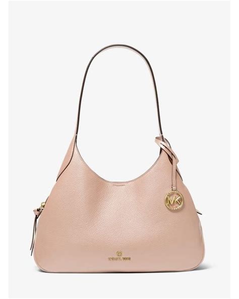 michael kors kelsey large pink|Kelsey Large Pebbled Leather Shoulder Bag .